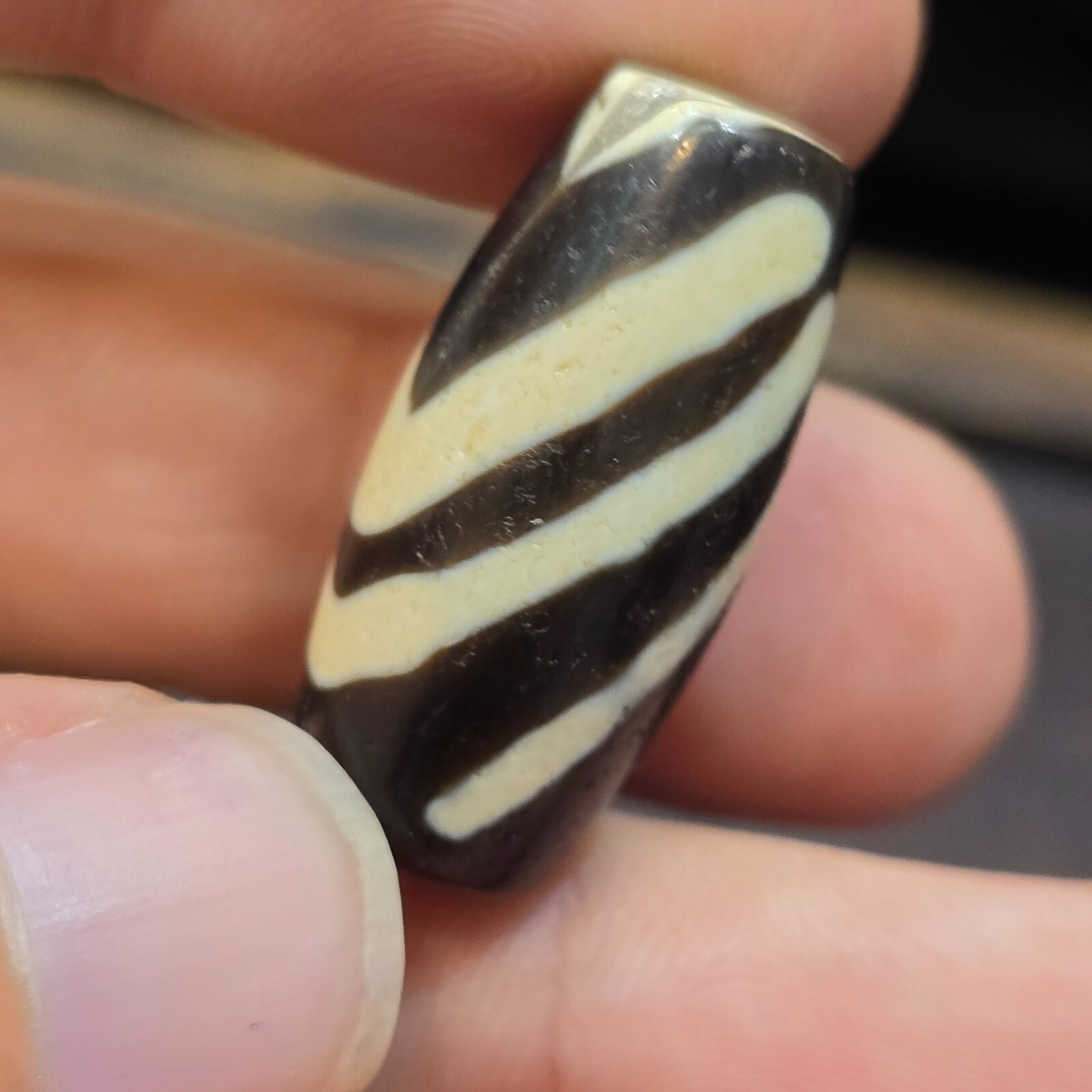 Antiguo tibetano muy único patrón ojo ágata piedra Dzi Bead Amulet Item image 7