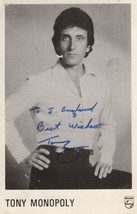 Tony Monopoly Australian 1970s Singer Hand Signed Photo - £7.98 GBP