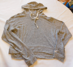 Hollister Women&#39;s Junior&#39;s Size S small long sleeve hoodie shirt top Grey GUC - £19.77 GBP