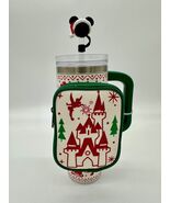 Disney Parks Santa Mickey Mouse Holiday Travel Tumbler Straw Zip Case 30... - $69.29