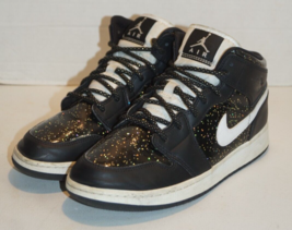 Nike Boys Air Jordan 1 Mid SE Black Basketball Shoes Sneakers Size 7Y - $59.39