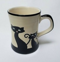 Huesnbrews Black Cats Coffee Mug Cup Tea Cattitude Black Beige - £18.10 GBP