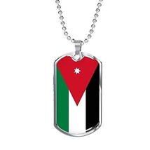 Express Your Love Gifts Jordan Flag Necklace Jordan Flag Stainless Steel or 18k  - £40.59 GBP