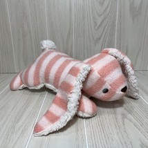 Inter-American Plush Pink Striped Bunny Rabbit Plush white furry undersi... - £15.57 GBP