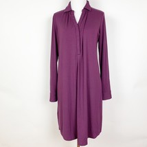 J Jill Womens Shirt Dress Stretch Long Sleeve Knee Length Purple Sz S Pe... - $19.19