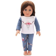 Doll Pajamas Western Nightwear Shirt Pants Outfit 2-PC Fits American Gir... - £7.54 GBP