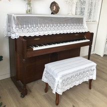 Piano Cover Cloth White Fabric Decorative Dust-proof for Upright Piano T... - £17.64 GBP+