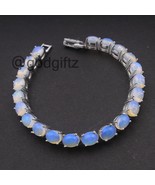 Rainbow Opal Tennis Bracelet | Fire Ethiopian Opal Bracelet | 925 Sterli... - $133.99