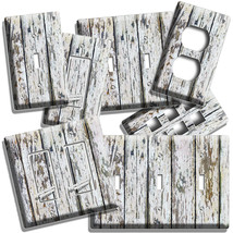 Chipped Paint Weathered Wood Style Light Switch Outlet Wall Plates Rustic Decor - £14.15 GBP+