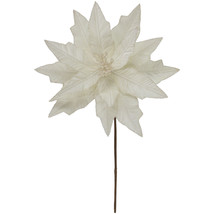 US Seller 24&quot; Cream Glittered Poinsettia Christmas Stem Spray Fast Shipping - £21.91 GBP