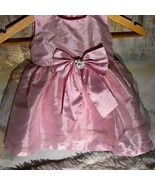 Miky de Lagos Pink Satin Baby Girl Dress with Bow -New Born - $218.29 MXN