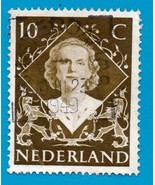 Netherlands used postage stamp (1948) 10c Queen Juliana - Scott # 304 - £1.56 GBP+