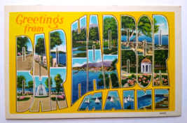 Greetings From Bar Harbor Maine Large Big Letter Postcard Linen Tichnor Unused - £10.65 GBP