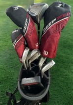 Wilson Deep Red Complete Golf Club Set With Putter, Carry Bag 6-SW, Hybrid More - £122.01 GBP