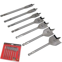 Neilsen 7pc Flat Spade Wood Hole Saw Drill Bit Hex End Set 10mm - 40mm - €11,08 EUR