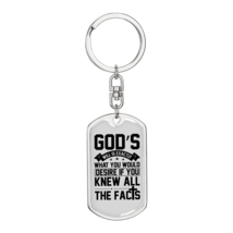 God&#39;s Will White Stainless Steel or 18k Gold Premium Swivel Dog Tag Keyc... - $37.95+