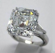 Asscher Cut 3.50Ct Three Diamond Engagement Ring Solid 14k White Gold Size 9.5 - £179.52 GBP