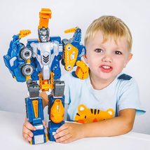 5-in-1 Construction Vehicles Transform into Robot Action Figures Dinosaur Robot - £34.64 GBP