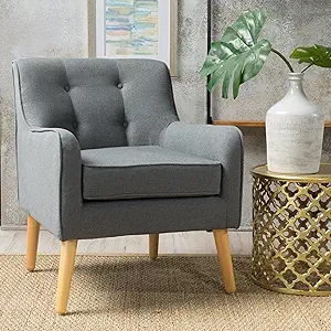 Christopher Knight Home Felicity Mid-Century Fabric Arm Chair, Charcoal ... - $289.99