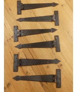 6 PRIMITIVE HAND FORGED IRON HINGE HINGES DOOR CABINET IRON 12&quot;  *SOME R... - €51,02 EUR