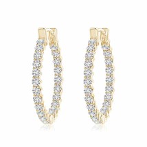 Authenticity Guarantee 
ANGARA Diamond Inside Out Eternity Hoop Earrings in 1... - £899.60 GBP