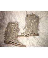 STUART WEITZMAN FRINGE BENEFIT GLADIATOR SUEDE BOOTS BOHO SZ 5.5 NEW - $176.64 CAD