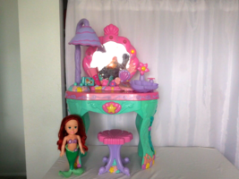 Disney Ariel Little Mermaid Magical Talking Vanity + Mermaid Doll + CD player + - £109.79 GBP