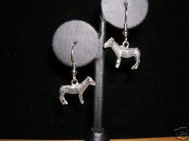 Wildlife African Safari Animal Zebra 3D Pewter Charm Dangling Fashion Earrings - $6.99