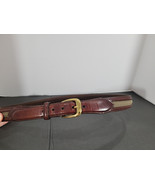 Vintage Brighton Camden P2707 Leather Textile Solid Brass Buckle Belt Si... - $396.29 MXN