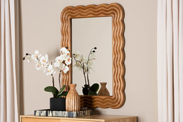 Branson Modern Walnut Brown Scallop-framed Accent Mirror - $138.00