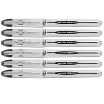 uniball Vision Elite Stick Bold Point Roller Ball, 6 Black Ink Pens (61102) - £21.08 GBP