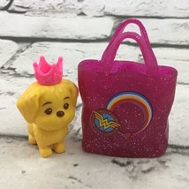 Princess Puppy Figure With Pink Wonder Woman Glitter Tote Carrier Lot Of... - $9.89