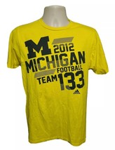 Adidas 2012 University of Michigan Football Team 133 Adult Medium Yellow TShirt - £11.94 GBP