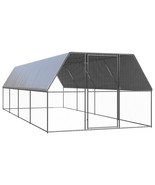 vidaXL Chicken Cage Silver Galvanized Steel 9.8x26.2x6.6 feet - $21,522.41 MXN