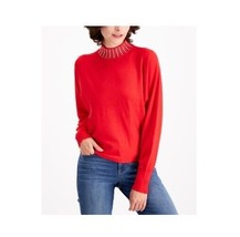 Palette Womens Medium Red Studded Long Sleeve Sweater NWT I19 - $23.51