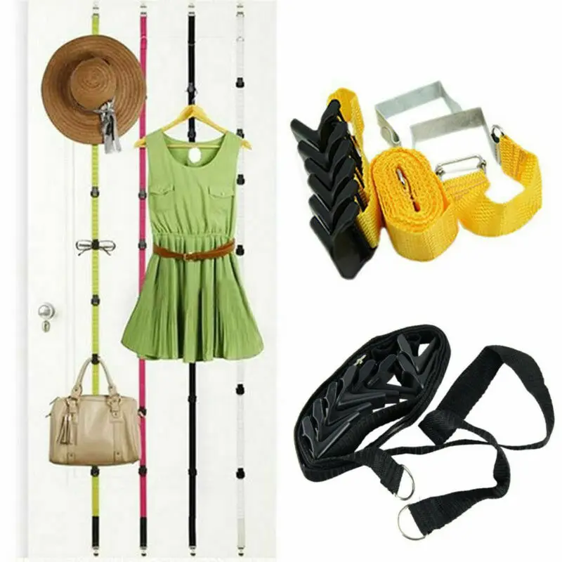 House Home 8 Hooks Adjustable Over Door SA Hanger Storage Clothes Bag Hat Rack O - £19.77 GBP