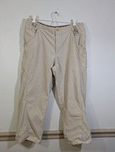 Columbia Beige Capri Pants Womens Drawstring Waist and Hem Sz M - $19.33 CAD