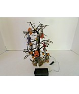 LEMAX DECORATED HALLOWEEN TREE LIGHTED REPAIRED AS IS IT WORKS   LotD - $13.25