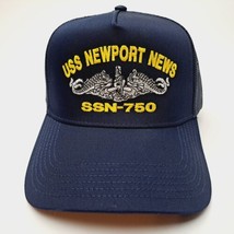 USS Newport News SSN-750 Mesh Snapback Cap Hat Navy Blue Boat Submarine Ship - £11.65 GBP