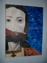 Oil on Canvass Portrait of Jesus Signed gallery wrapped - £137.29 GBP