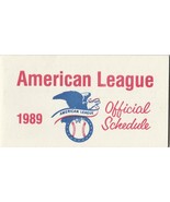 1989 MLB AMERICAN LEAGUE BOOKLET POCKET SCHEDULE - BASEBALL - POCKET-... - £2.35 GBP