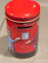 5.5" Churchill's Post Box Money Box Circular Empty Tin *Pre-Owned/Nice* c2 - $11.99