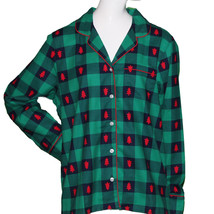 Lands End Ladies Size X-Large (18) Long Sleeve Flannel Pajama Top, Tree ... - £14.33 GBP