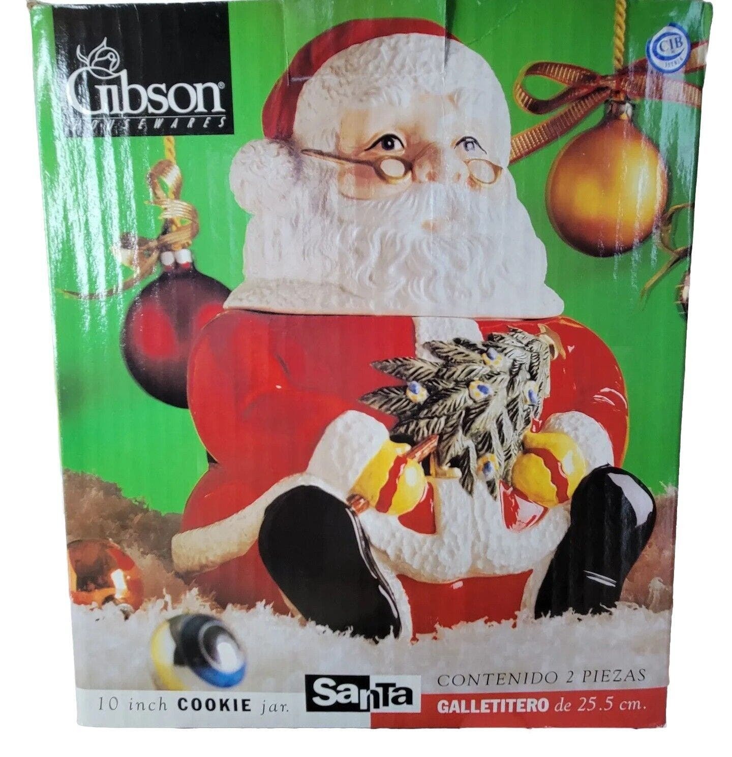 VTG Santa Claus Cookie Jar Gibson Ceramic 10" 1997 Christmas Holiday With Box - $22.66