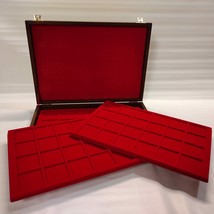 Wooden coin or medal case box, with 3 removable trays Ma...-
show origin... - £53.46 GBP