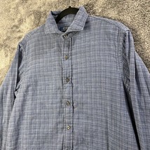 Polo Ralph Lauren Flannel Mens Large Blue Plaid Button Up Soft Classic Fit - $17.13