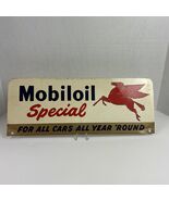 Vintage Mobiloil Special Advertising Sign 18"x7" Pegasus Metal Gas Oil Garage - €597,56 EUR