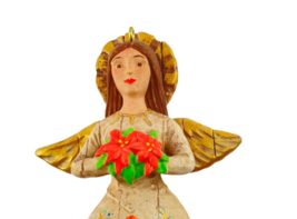 Hallmark Keepsake 2017 Angel De La Hospitalidad Ornament Beige Poinsettia - £11.39 GBP