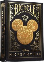 Bicycle Disney Mickey Mouse Inspired Black and Gold Playing Cards - £7.50 GBP