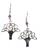 1.25&quot; Tree Amethyst Earrings - £67.20 GBP